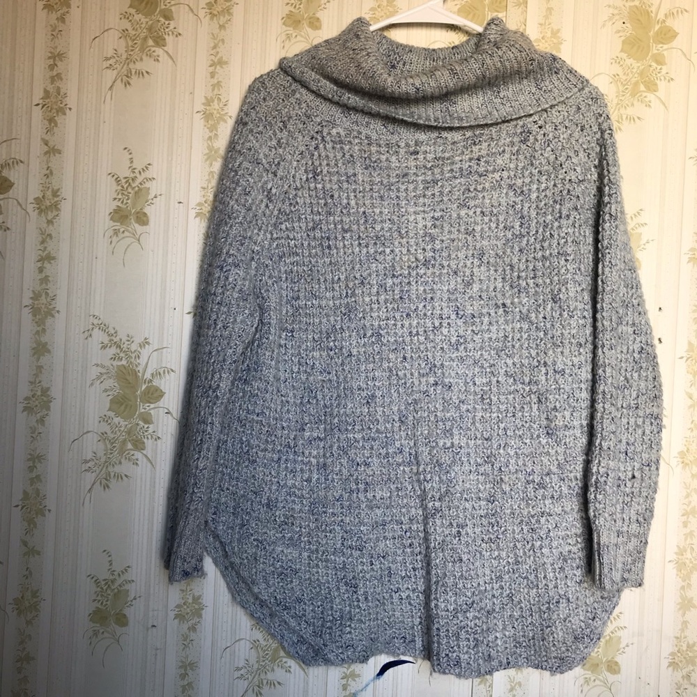 Free People Heathered Gray Turtleneck Sweater